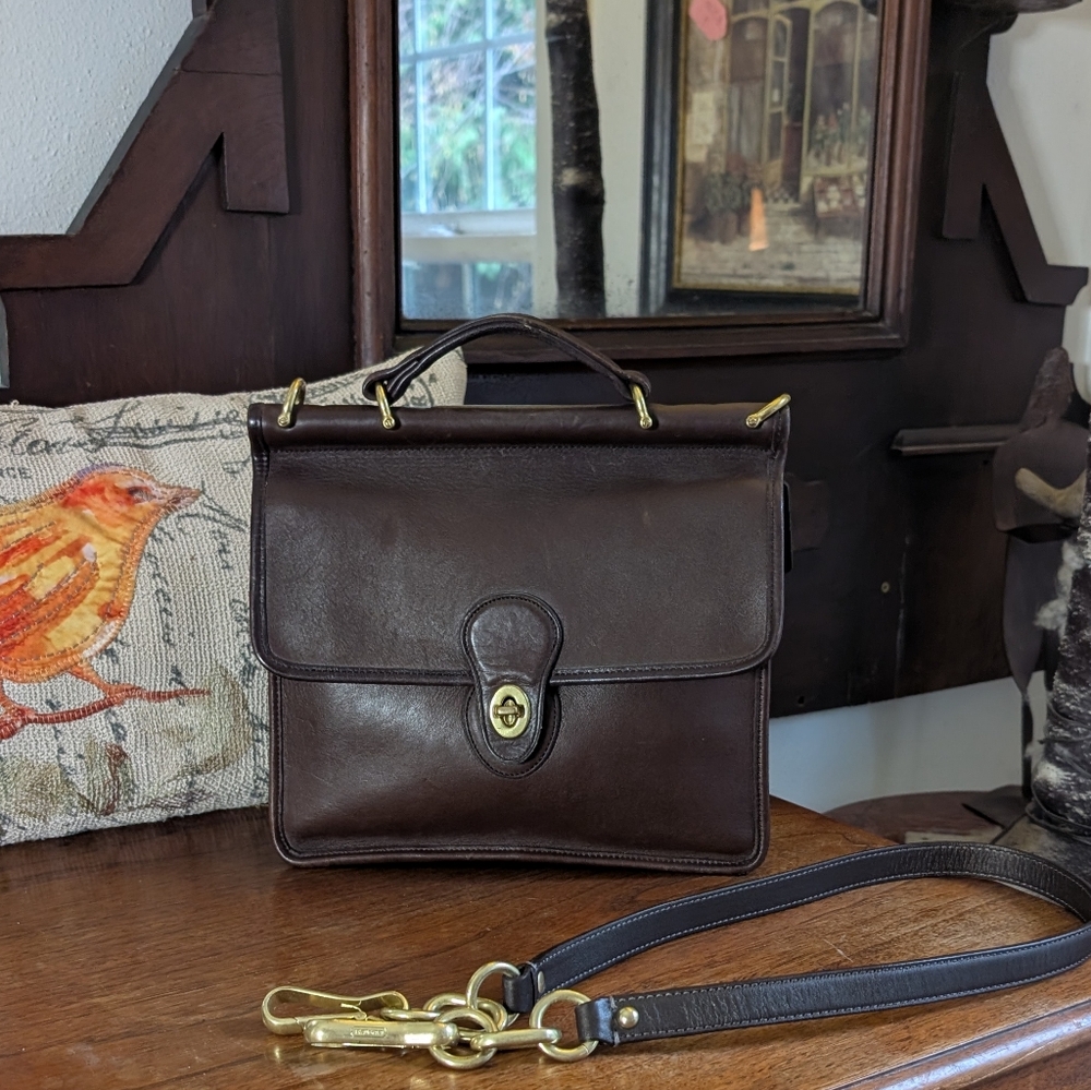 Coach Vintage Willis Bag Brown # 9927 Leather Crossbody, Shoulder